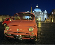 night tour of rome in a vintage FIAT 500